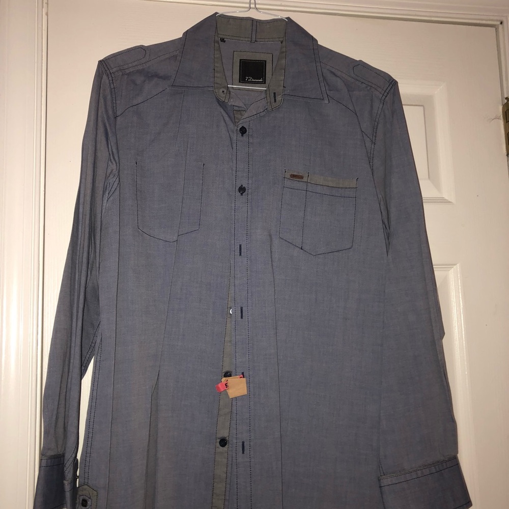 Men’s 7 Diamonds Button down shirt Sz L